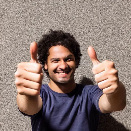 Image similar to man giving thumbs up