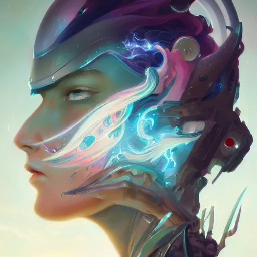 Image similar to portrait of a beautiful cybernetic emanation, side profile, by pete mohrbacher and artgerm and wlop, digital art, highly detailed, intricate, fantasy, mystical, Trending on Artstation HQ, deviantart, unreal engine, 4K UHD image