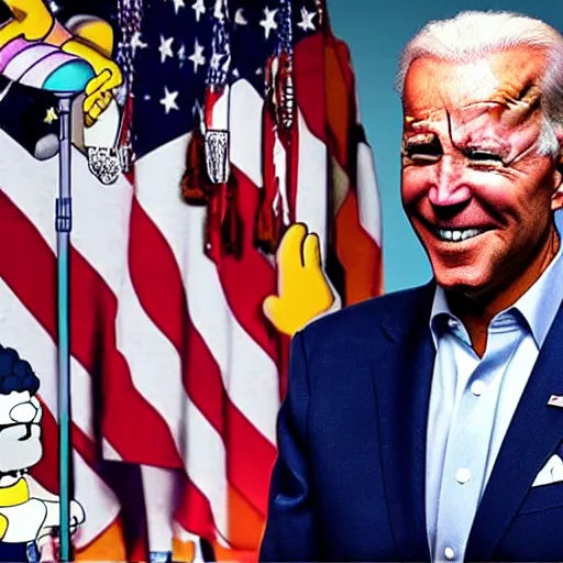 Prompt: joe biden as a simpsons character