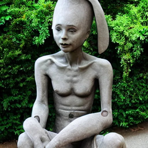 Prompt: photo of a weird statue by Izumi Kato