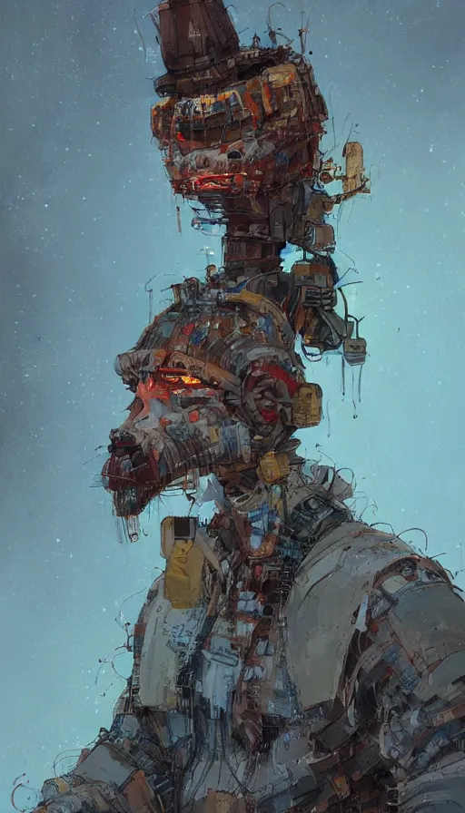 Prompt: portrait of a digital shaman, by ian mcque