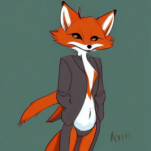 Image similar to an anthropomorphic fox, fursona!!!! trending on furaffinity, by kawacy, by don bluth