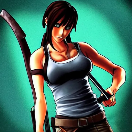 Prompt: “A high quality, full body, anime illustration of Lara Croft, from Tomb Raider Legend, created by Hiro Mashima”