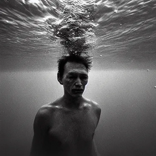 Prompt: Underwater close up portrait by Trent Parke, clean, detailed, Magnum photos