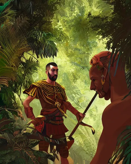 Prompt: portrait of karim benzema as a spanish conquistador in a jungle, by nicola saviori, charles williams and kilian eng, studio ghibli color scheme, highly detailed, rim light, cinematic lighting, illustration, art, octane render, very coherent, cinematic, hyper realism, high detail, 8 k