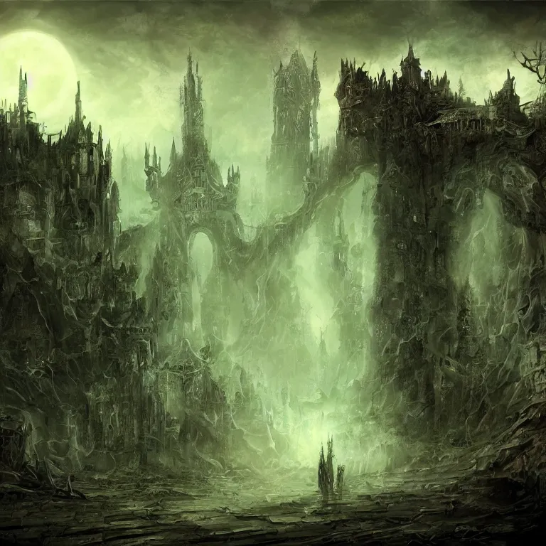 Image similar to the night of doom, despairpunk, dark world, wallpaper fantasy art