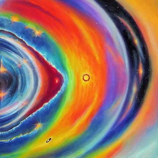 Image similar to the split seconds of what the universe would have looked like before the big bang, oil painting