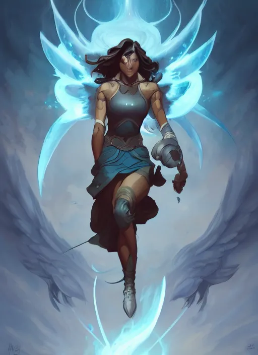 Image similar to archangel korra detailed illustration by peter mohrbacher on artstation