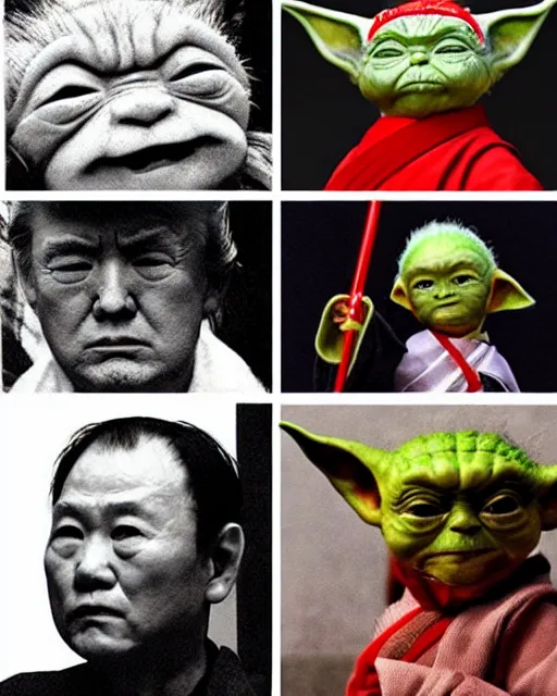 Prompt: Donald Trump as Ogami Ittō in Lone Wolf and Cub and Baby Yoda as Daigorō, photorealistic, Cinematic, Japanese