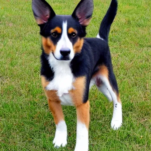 Image similar to a dog mix with german shepherd papillon treeing walker coonhound american staffordshire terrier