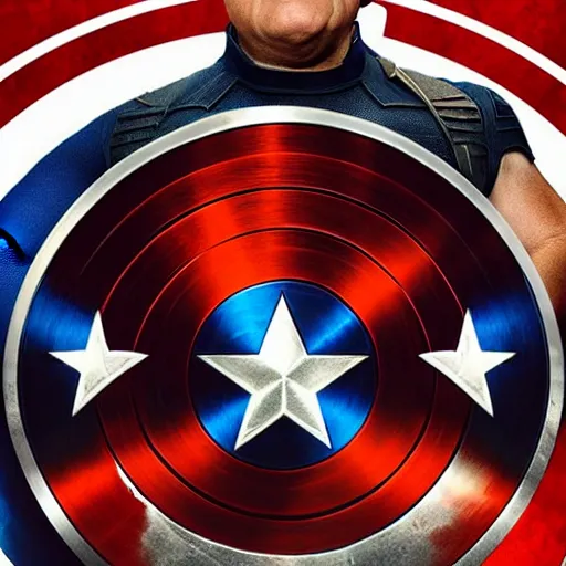 Image similar to movie poster of Danny Devito as Captain America in the Avengers