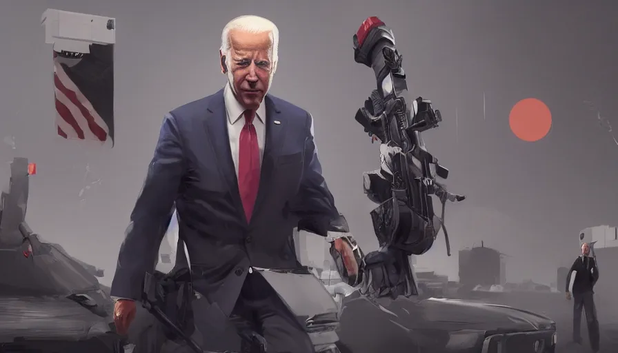 Prompt: Joe Biden is a hitman, hyperdetailed, artstation, cgsociety, 8k