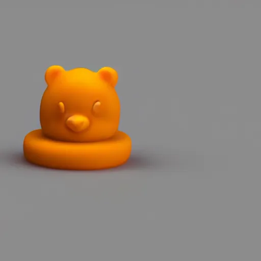 Image similar to gummy bear made of cheese, 8 k, octane render, cheesy