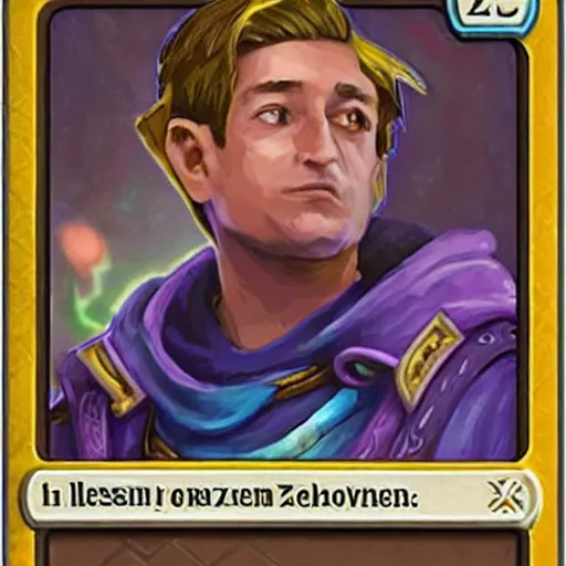 Image similar to Zelenski on Hearthstone card