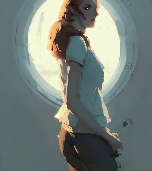 Image similar to portrait of cullen with a beautiful woman he loves by atey ghailan, by greg rutkowski, by greg tocchini, by james gilleard, by joe fenton, by kaethe butcher, dynamic lighting, gradient light blue, brown, blonde cream and white color scheme, grunge aesthetic