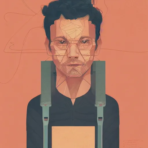 Prompt: portrait of an exhausted architect by sachin teng