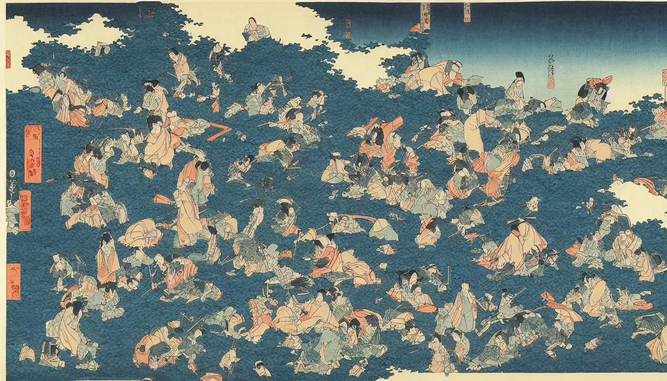 Image similar to tokyo by hokusai