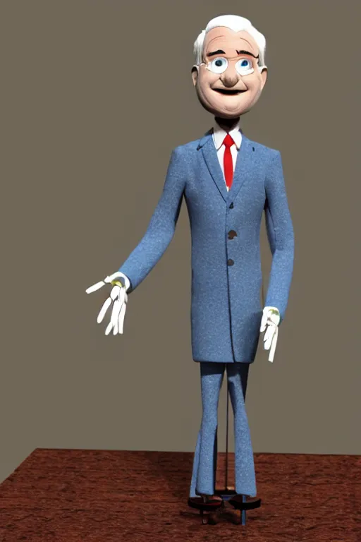 Image similar to Steve Martin as a marionette, 3d rendered style