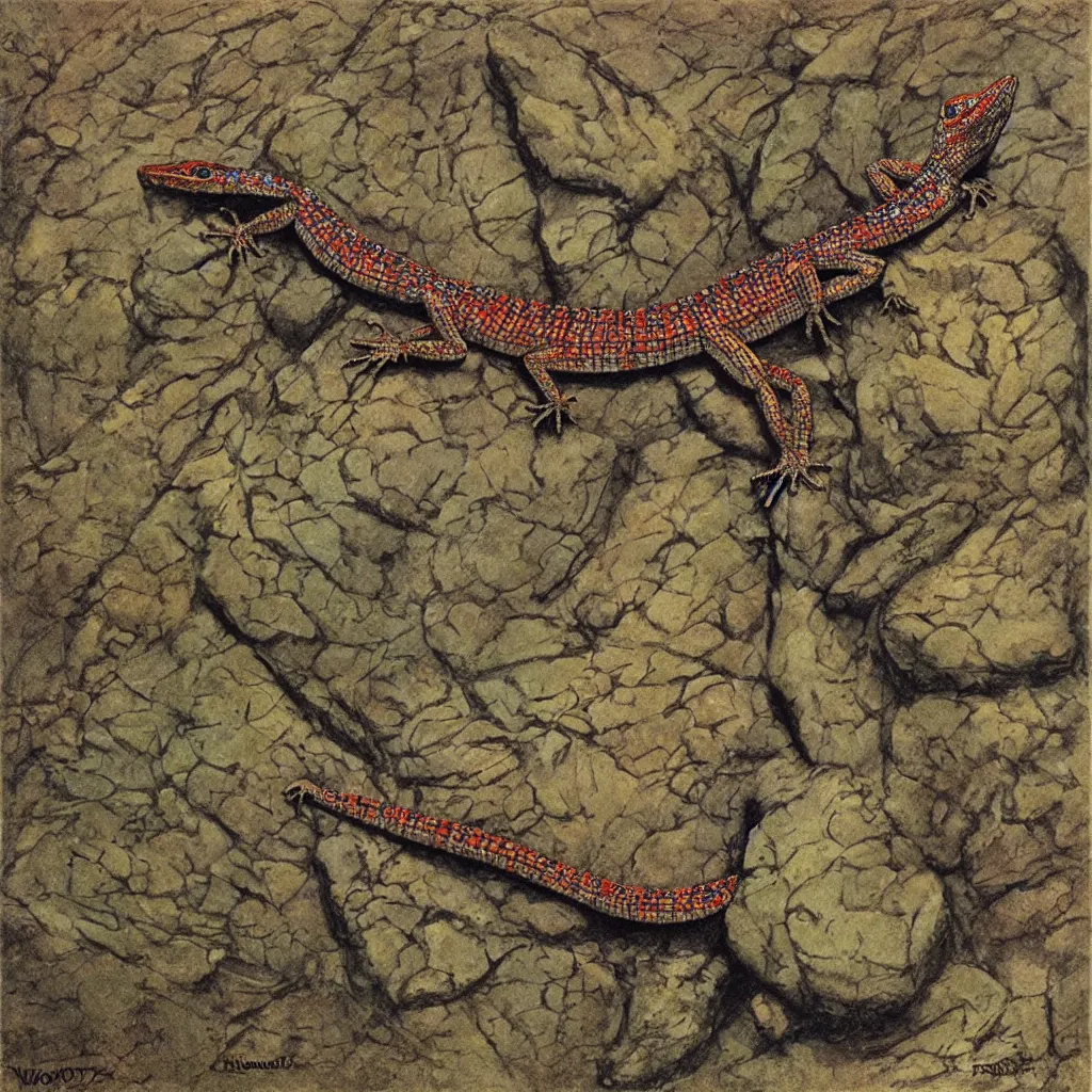 Image similar to a lizard on a stone, patrick woodroffe, simple detalis