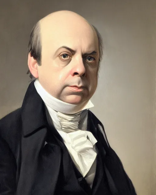 Image similar to upper body portrait of paul giamatti! as united states president john quincy adams, 1 8 2 7, paul giamatti, official portrait, oil on canvas by anton otto fischer, trending on artstation