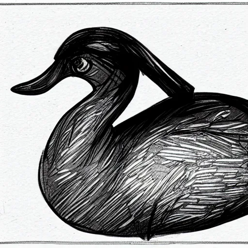 Image similar to cyberpunk duck sketch