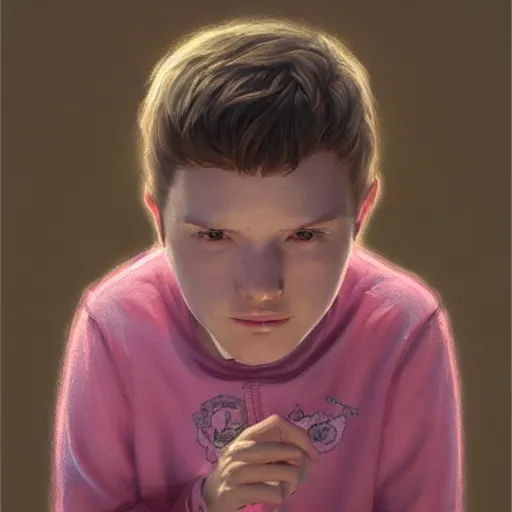 Prompt: ultra realistic illustration, young man in a pink sweatshirt, brown hair, pink bunny ears, cute, highly detailed, digital painting, artstation, concept art, smooth, sharp focus, illustration, art by artgerm and greg rutkowski and alphonse mucha