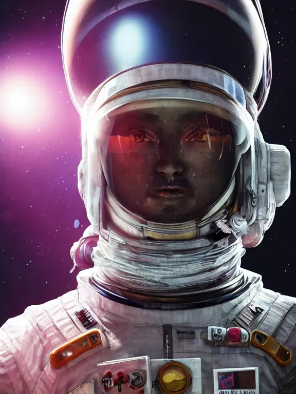 Prompt: portrait art of ultra realistic retro futuristic astronaut, detailed, intricate, full of colour, cinematic lighting, trending on artstation, 4 k, hyperrealistic, focused, extreme details, unreal engine 5, cinematic, masterpiece