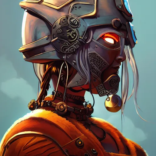 Image similar to cyberpunk viking helmet mask warrior goddess robot ninja fantasy, art gta 5 cover, official fanart behance hd artstation by jesper ejsing, by rhads, makoto shinkai and lois van baarle, ilya kuvshinov, ossdraws