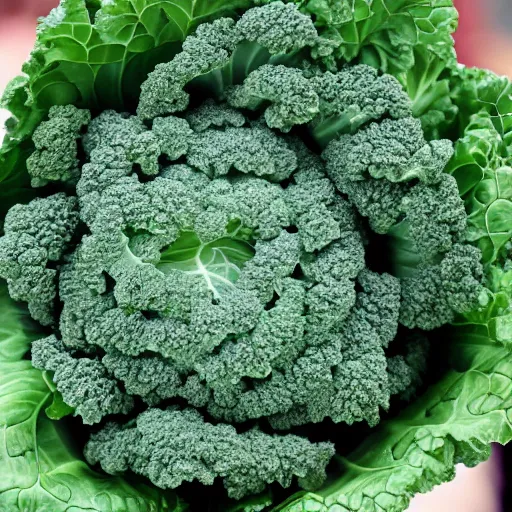 Image similar to lucy kale as a head of kale