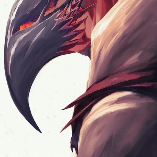 Image similar to full body anime style human in dragon form, bald, fire beard. fantasy style. very punk / alt aesthetic. wings and tail, a highly detailed, digital painting, artstation, concept art, matte, sharp focus, illustration, art by artgerm and greg rutkowski