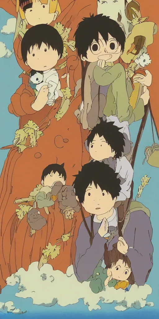 Image similar to greeting card, love, by studio ghibli and hayao miyazaki, warm colors, cozy