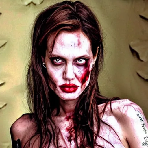 Prompt: zombie ( angelina jolie )