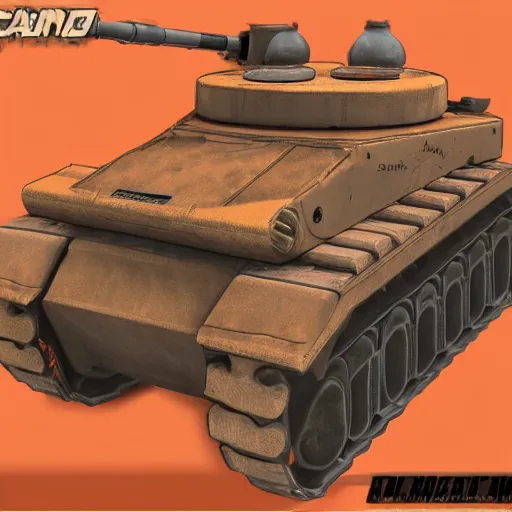 Prompt: orange scorpion tank in sands realistic