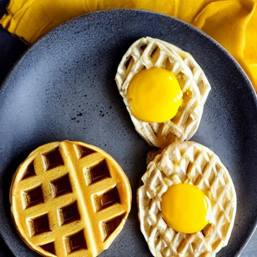 Image similar to golden eggo on a plate