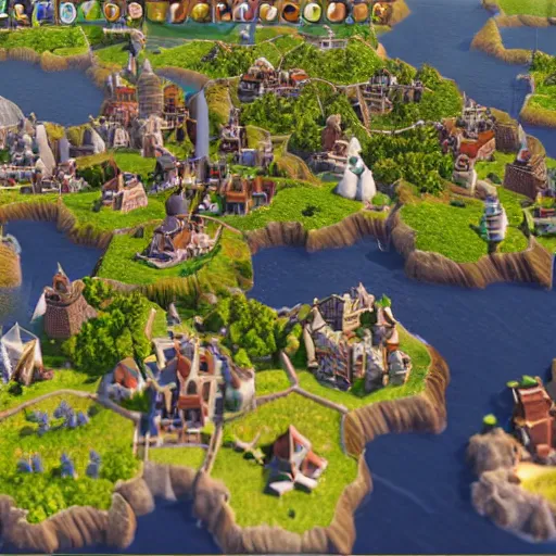 Image similar to civilization 7 legendary start tilt shift beautiful epic