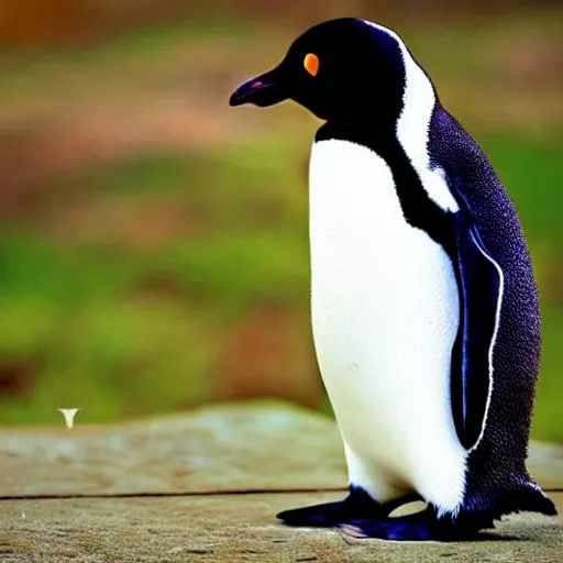 Prompt: a penguin - cat - hybrid, animal photography