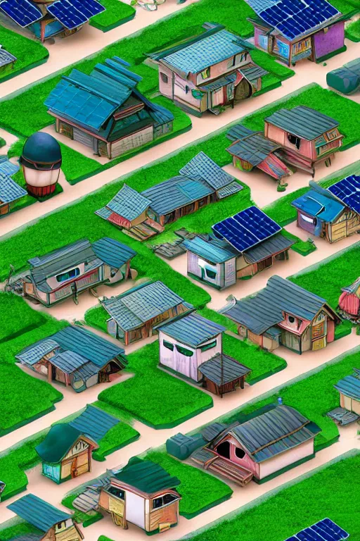 Image similar to stacked houses, solarpunk, studio ghibli, 4 k