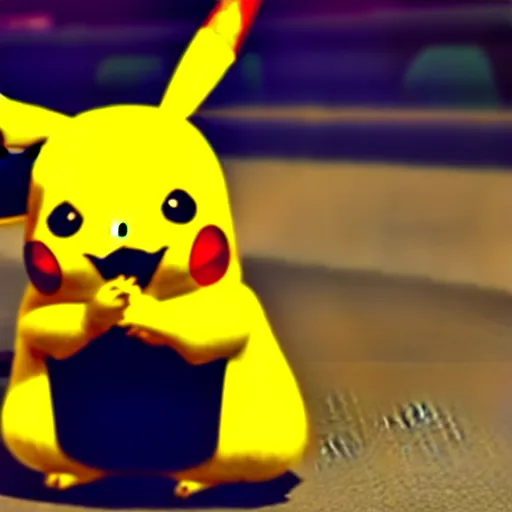 Image similar to pikachu smoking a joint, unreal engine 5