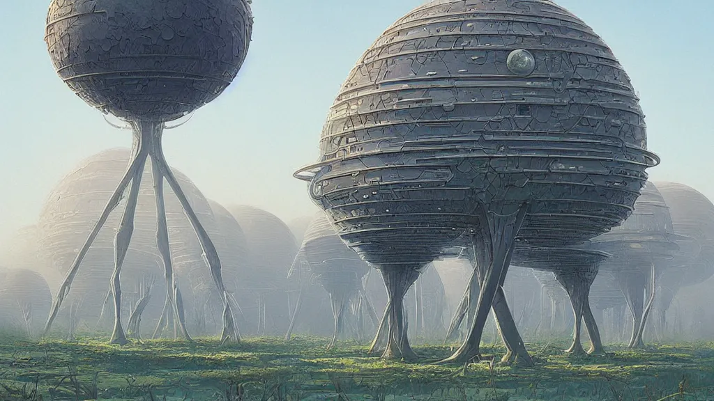 Image similar to An Alien Megastructure by Michael Whelan and simon stålenhag