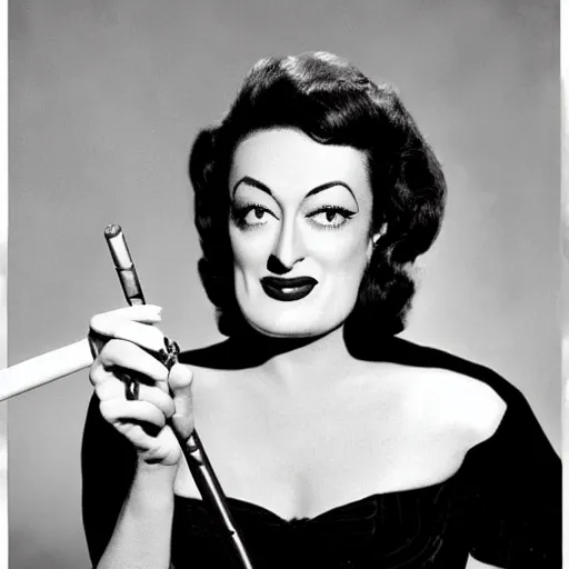 Image similar to joan crawford smoking a joint