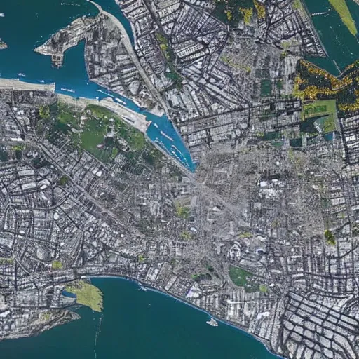 Prompt: Satellite image of Auckland