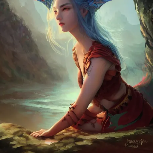 Image similar to Dragon , digital art by Mandy Jurgens and Irina French and Heraldo Ortega and Janice Sung and Julia Razumova and Charlie Bowater and Aaron Griffin and Jana Schirmer and Guweiz and Tara Phillips and Yasar Vurdem and Alexis Franklin and Loish and Daniela Uhlig and David Belliveau , hyperdetailed, artstation, cgsociety , fantasy art