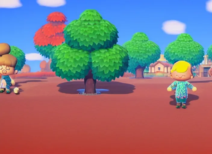 Prompt: nuclear explosion in animal crossing new horizons