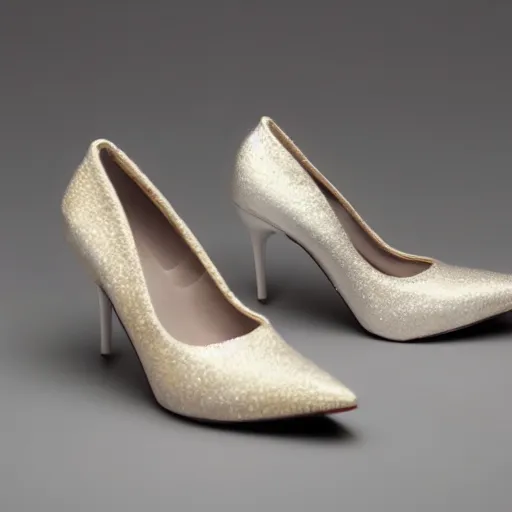 Image similar to high heel shoes made by phillip stark, highly detailed, studio lighting