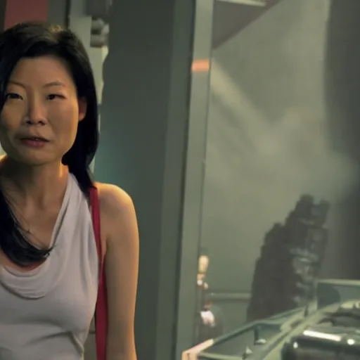 Prompt: film still of amy wong from futurama in a live action sci fi movie, 4 k, high quality