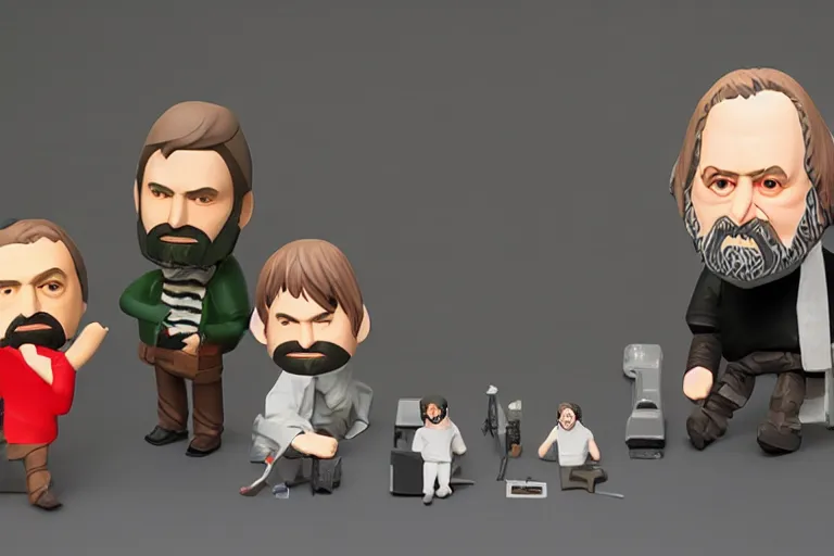 Prompt: Nendroid figure of Slavoj Žižek, studio photo