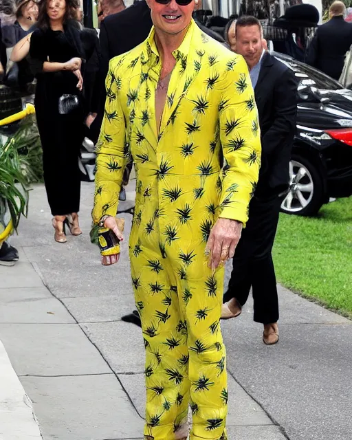 Prompt: tom cruise wearing a pineapple suit