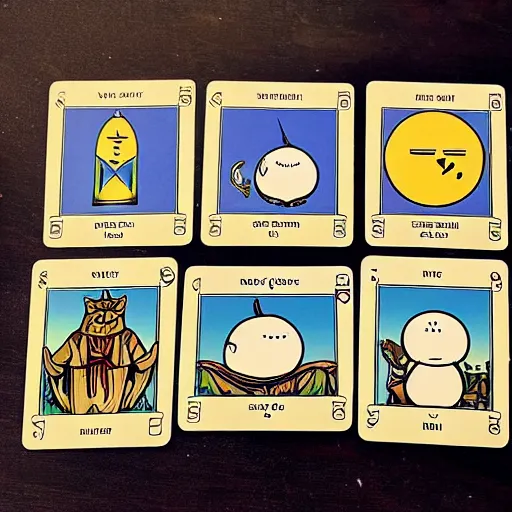 Prompt: tarot cards featuring snoo the avatar of reddit