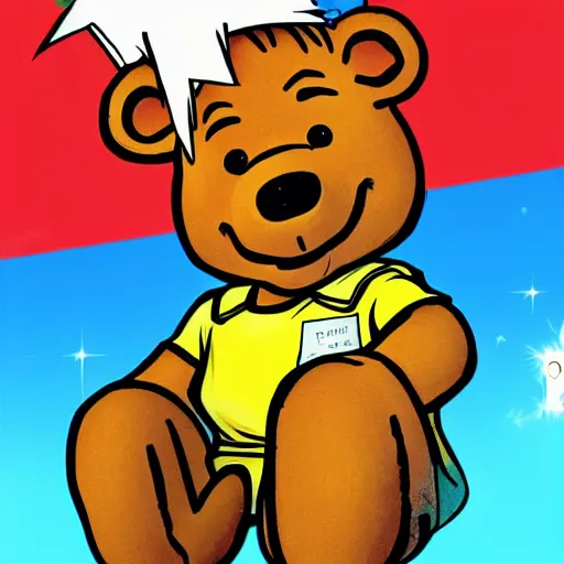 Prompt: Bamse världens starkaste björn, manga art style