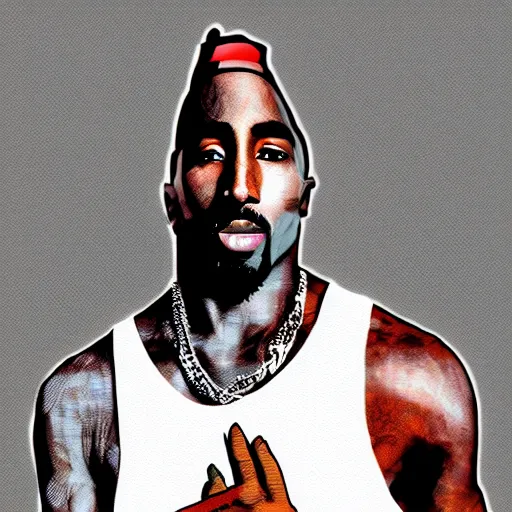 Image similar to tupac digital art